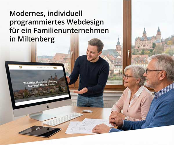 Modernes, individuell programmiertes Webdesign für ein Familienunternehmen in Miltenberg