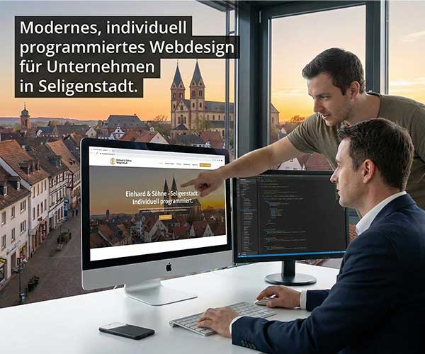 Modernes, individuell programmiertes Webdesign für ein Unternehmen in Seligenstadt